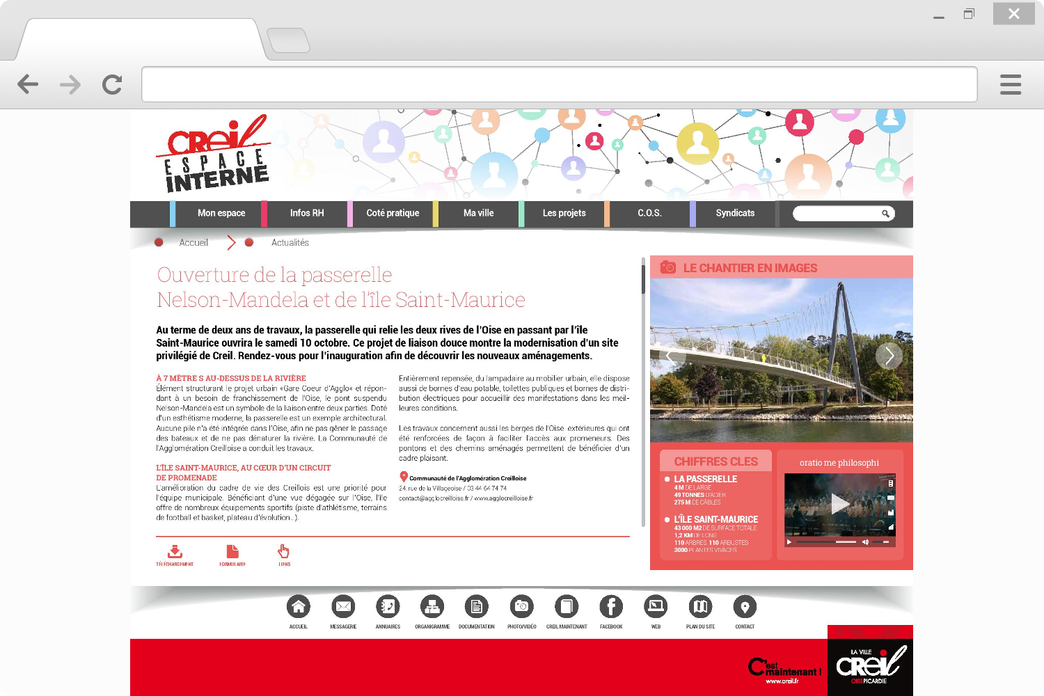 City of Creil Intranet: homepage